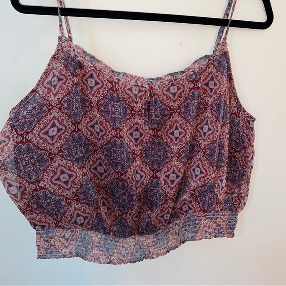 American Eagle Paisley Semi Sheer Crop Tank - Picture 4 of 6